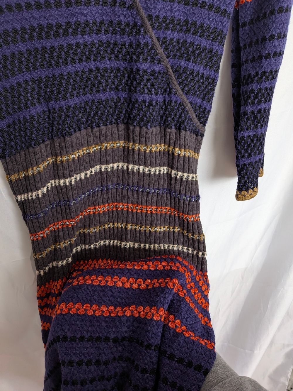 M by Missoni Purple, Orange and Brown Striped Knit Dress Size 2 - Picture 4 of 6